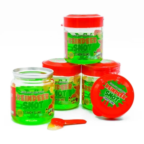 Reindeer Snot Candy Slime, Super Sour Green Apple, 3.5 Ounce Jar - 9 Count Display Box