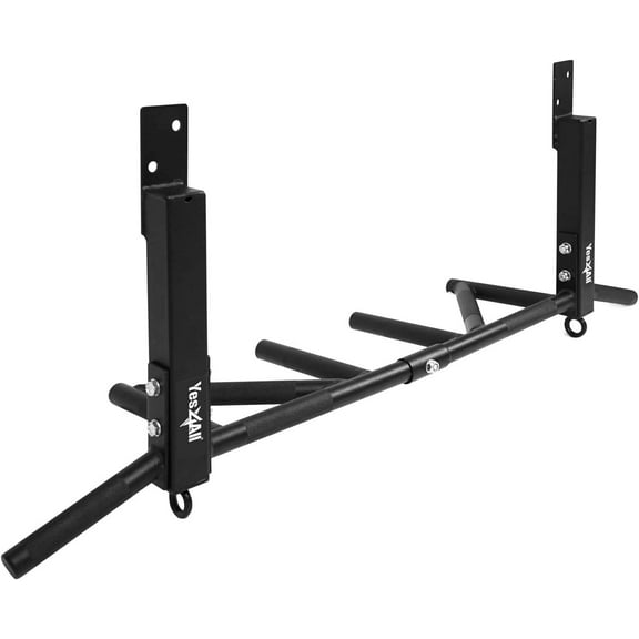 Yes4All Joist Mount / Multi Grips Chin Up Bar, Black, Single