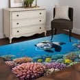 thumbnail image 4 of Funny Panda Diving Washable Area Rugs 4'x6', Seafloor Corals Fish Oceans Modern Low Pile Throw Living Room Rug Non-Slip Sturdy Edge Binding Carpet for Indoor Entryway Bedside Kitchen, 4 of 9