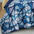 thumbnail image 3 of ESCA Modern 3-Piece Blue Lorin Cobblestone Quilt Bedding Sets, Cal King, 3 of 5