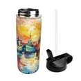 thumbnail image 2 of Yiaed Colorful Fishing Boats Print Water Bottle with Straw Lid, Stainless Steel Double Wall Insulated Water Bottle | Leak-Proof and Spill-Proof Water Bottle, 2 of 8