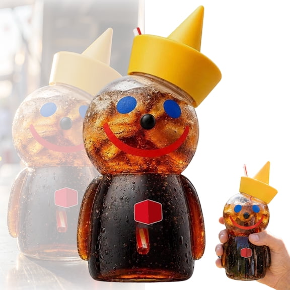 Jack in the Box Glass Sipper Cup 2026 Lead-Free Thick Glass Collectible Tumbler With Straw Carnival Clown Style Cold Drink Vessel Home Office Desk Decor Party Table Display and Holiday Presents
