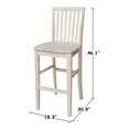 thumbnail image 4 of International Concepts Unfinished Solid Parawood Mission Stool Bar height, Bar Height - 29-32 in., 4 of 10