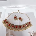 thumbnail image 4 of Vintage Ethnic Jewellery Set for Women Boho Cubic Zirconia Beads Dangle Earring Tassels Choker Necklace Crystal Wedding Party Oxidized Traditional Indian Bollywood Gift Daily Wear Birthday Bff, 4 of 6