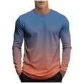 thumbnail image 2 of VgaVtl Mens Long Sleeve Tshirt Big and Tall Fall Winter Mens Clothes Shirts Basic Casual Blue Gradient Color Regular Gym Shirts,M, 2 of 5