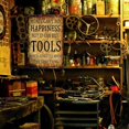 thumbnail image 5 of Man Cave Garage Decor Money Cant Buy Happiness But It Can Buy Tools Sign Funny Metal Tin Signs Vintage Garage Wall Art Decor Man Cave Gift 8 X 12 Inch, 5 of 7