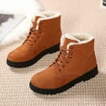 thumbnail image 4 of Mepaouo Winter Snow Boots for Women Warm Fleece Lined Ankle Boots Suede Lace up Booties(Khaki,8.5), 4 of 8