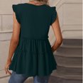 thumbnail image 5 of HAPIMO Women's Babydoll Pullover Dressy Tunic Clearance Solid Color Ruffle Sleeve V Neck Shirts Elegant Casual Workout Tiered Tops for Teen Girls Trendy Summer Tees Green L, 5 of 5