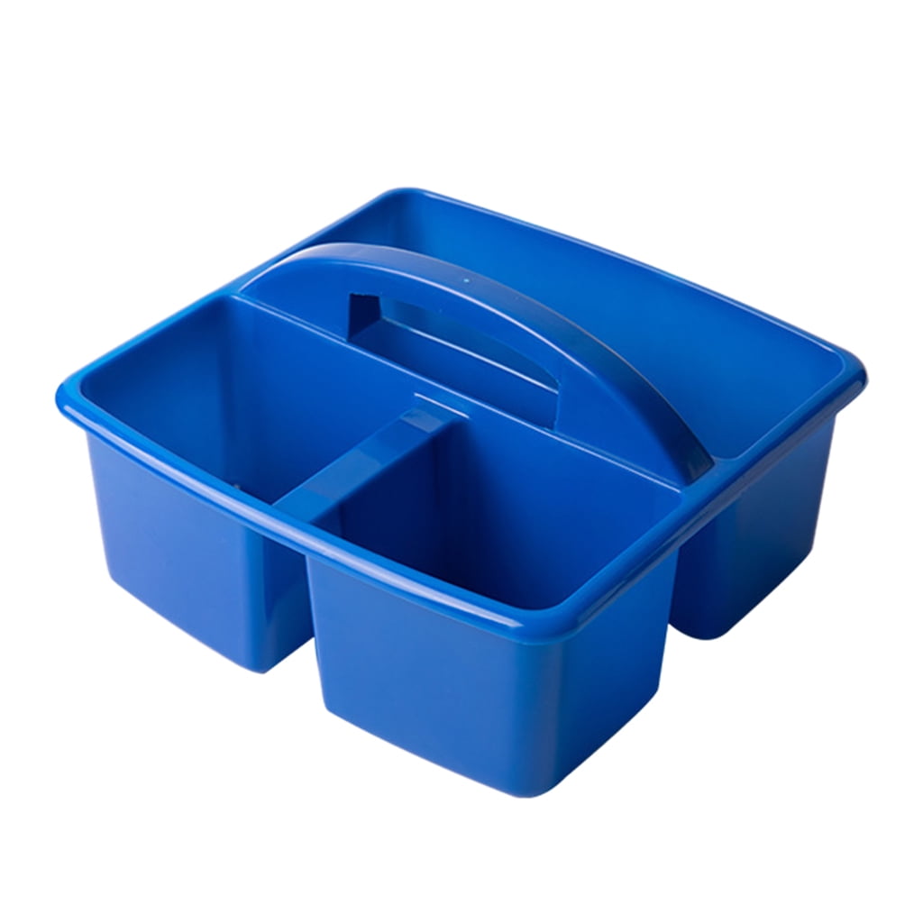 Portable 3 Compartments Storage Caddy with Carrying Handle Plastic