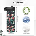 thumbnail image 4 of Daiia Green Tropical Leaves Printed 18oz Sports Insulated Kettle With Straw Water Bottle For Running Hiking Cycling Climbing Mens Woman'S Sports Water Bottle, 4 of 8