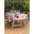 thumbnail image 2 of Outdoor Tablecloth with Umbrella Hole and Zipper, Pink Valentine's Day Rectangle Table Cloth 52x70 Inch Waterproof Tablecloth, Spring Floral Eucalyptus Leaves Gnomes Picnic Table Cover for Patio, 2 of 7
