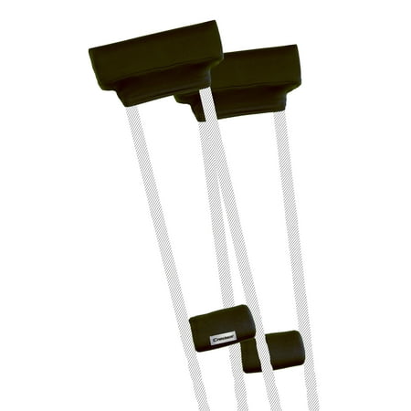 Crutcheze Original Underarm Crutch Pads & Hand Grip Covers – Premium, Sweat-Resistant, Washable Comfort Set – Fits Adult & Youth Crutches – Black