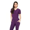 thumbnail image 2 of Natural Uniforms Ultra Stretch Womens Jogger Scrub Set (Eggplant, X-Large), 2 of 7