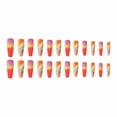 thumbnail image 1 of DHARMONAL Long Nail Calendering Rhinestone Blue False Nail Flashing Impress Nails Medium Length Painted Acrylic Nails Clear Short Ballerina Nails Coffin Nails Long Clear Nail Tips for Practice Hand, 1 of 6