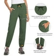 thumbnail image 4 of BALEAF Women's Hiking Pants Lightweight Quick Dry Water Resistant Cargo Pants 31'' Inseam for All Seasons Army Green Size M, 4 of 6