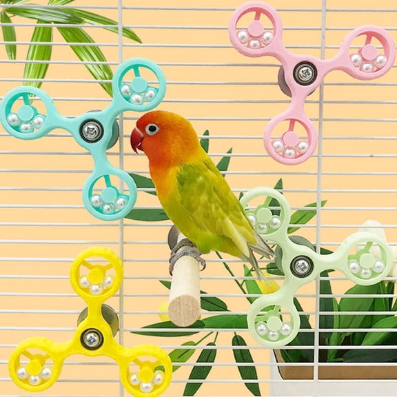 HAVELOR Parrot Chew Toy with Windmill, 3.94" x 4.41", Interactive Design to Stimulate Bird Intelligence, Hanging Cage Toy for Mental Enrichment(yellow,1pcs)
