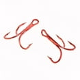 thumbnail image 2 of transemion Fishing Treble Hooks Round Bend High Carbon Steel Treble Hooks 4, 2 of 9