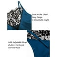 thumbnail image 6 of Gustave Women's Sexy Lingerie Lace Silky Sleepwear Cami Top and Shorts Pajamas Set V Neck Charming Nightwear (M/Blue), 6 of 9