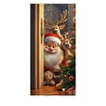 thumbnail image 2 of Uutvery Santa Claus Reindeer Door Decor, Christmas Front Door Hanging Cover, Holiday Party Banner for Xmas, Seasonal Display for Indoor Outdoor, 72.83x35.43 inches, 2 of 6
