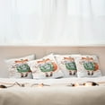 thumbnail image 4 of Ambesonne Animal Throw Pillow Cover 4 Pack, Lİttle Fox and Bird, 16", Orange Green, 4 of 5