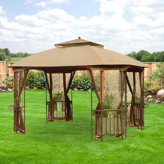 Garden Winds Replacement Canopy Top for Patrice and Bethany Gazebo - Riplock 350