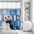 thumbnail image 2 of No Hook Shower Curtain, Funny Panda Shower Curtains for Bathroom with See Through Top Window, Cute Art Modern Lovely Animals on Showering Blue Waterproof & Washable Bath Curtain Extra Long 72"x96", 2 of 9