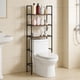 thumbnail image 4 of Estante de almacenamiento sobre el inodoro Estantería organizadora de baño de 3 niveles, plástico y plancha, ahorro de espacio sobre el inodoro o lavadora, 61x18,5x9,84 pulgadas, negro o blanco, 4 of 8