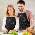 thumbnail image 3 of Black Gothic Sun Moon Star Pattern Apron-Garden Aprons for Women with Pockets-Cotton Linen Waterproof Kitchen Cooking Gardening Aprons Adjustable for Kitchen,Cooking,BBQ and Salon 33x27 Inch, 3 of 7