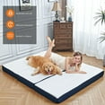 thumbnail image 4 of CYMULA Folding Mattress Queen, 4 Inch Foldable Trifold Mattress, Portable Memory Foam Camping Mattress with Bag, Non-Slip Mattress for Floor Guest Bed, Washable Cover (58"×75"×4"), 4 of 7