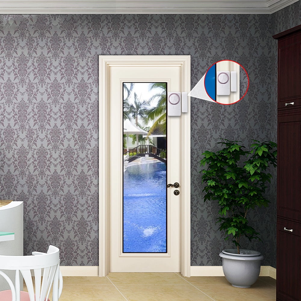Wsdcam Door and Window Alarm Wireless Home Security Alarm System Magnetic Alarm Sensor 110dB 4-in-1 Alarms 10 Pack