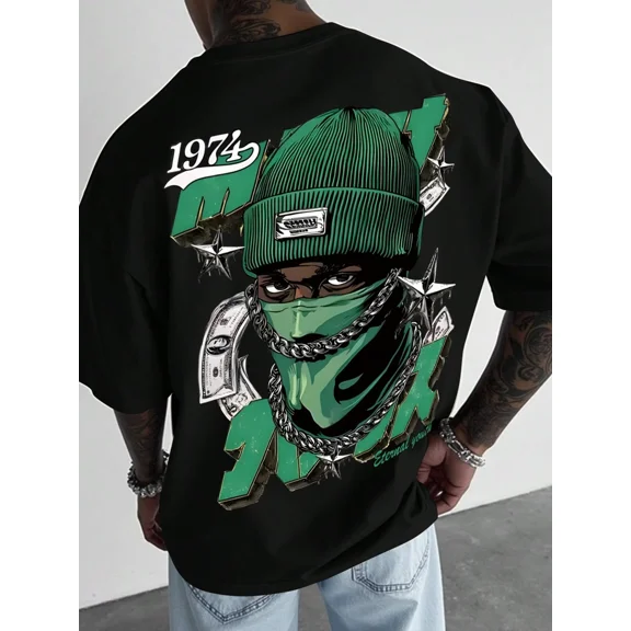 Men's Urban Streetwear Graphic Character T-Shirt
