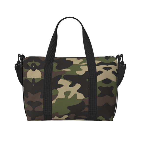 Travel Duffel Bag Camouflage Print Pattern Sports Tote Gym Carry On Bag Overnight Crossbody Bag For Women Men