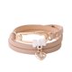 thumbnail image 1 of Pulsera de cuero sintético en capas color beige con broche con detalle de corazón para mujer, 1 of 3