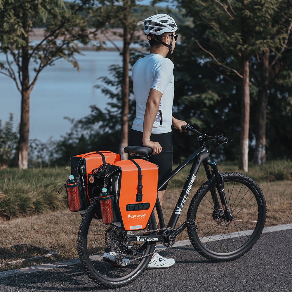 Expandable Bike Rear Seats Bag Bicycle Riding Storage Bag Large Capacity Bicycle Rack Seats Trunk Bags Travel Luggage Handbag Waterproof Cycling Bag