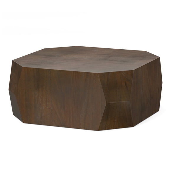 Simpli Home Eisley 39 inch Wide Acacia Wood Contemporary Coffee Table in Walnut, Assembled
