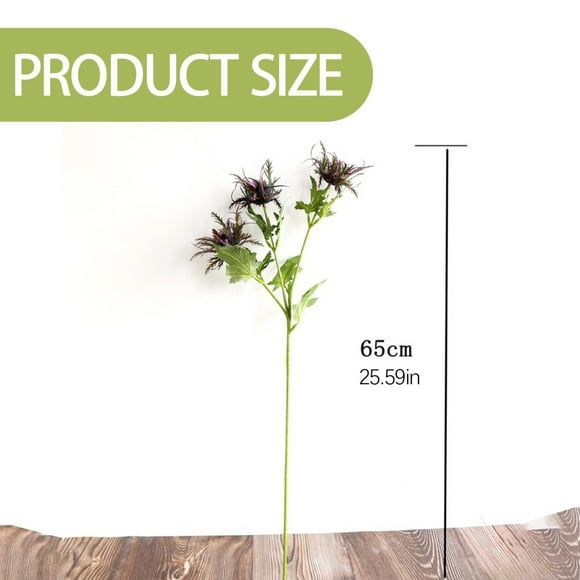 Easter Artificial Flowers - Artificial Thistle Flowers Purple Eryngium Flowers Long Stems Faux Thistles Bunch Simulation Sea Holly Real Faux Plant for Wedding Bouquet Centerpiece Home Decor,