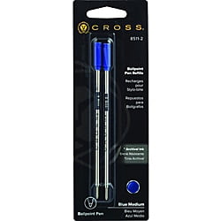 Gold Filled Ballpoint Pen Cross - Cross® Ballpoint Pen Refills, Medium Point, 1.0 mm, Blue Ink, Pack Of 2