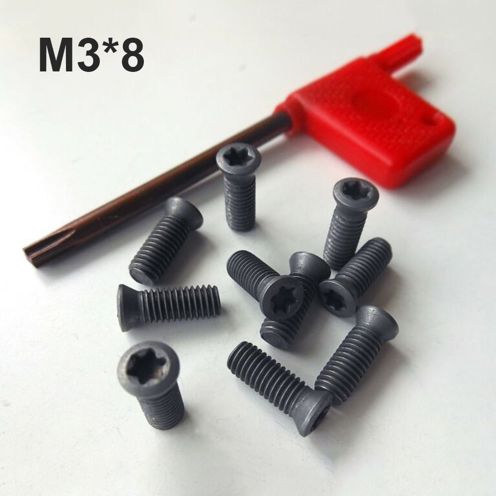 10 Pcs M2.5*7mm Insert Torx Screw For Carbide Inserts Lathe Tools For 11ER /11IR 