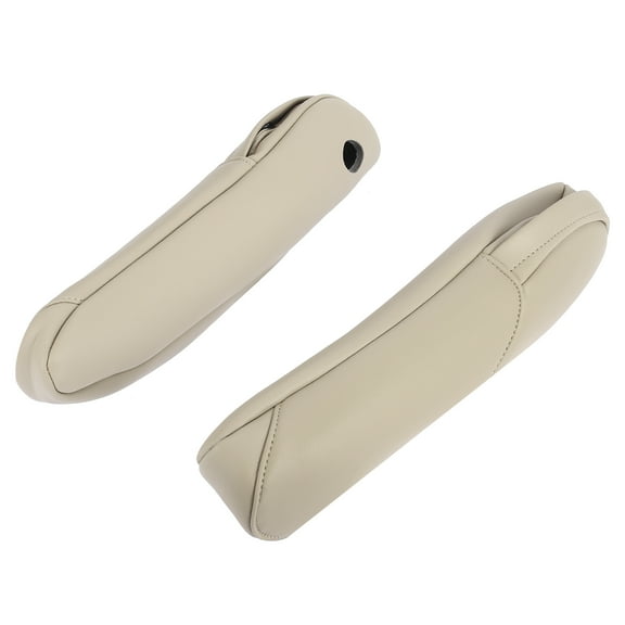Pair Microfiber Leather Car Front Seat Armrest Cover Beige for Honda CRV 2010-2011