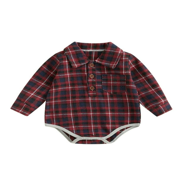 Buffalo Plaid Newborn Flannel Onesie Newborn Baby Boy Girl Buffalo