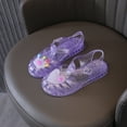 thumbnail image 2 of Fridja Toddler Sandles Girls Jelly Sandals Rubber Sole Closed Toe Princess Flat Cute Summer Shoes, Purple, 2-9 Years Old, 2 of 8