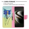 thumbnail image 4 of Feishell for Samsung Galaxy S23 FE (6.4 inch) Case,Fashion Painted Pattern PU Leather Shockproof Magnetic Clasp Flip Cover with Card Slots Kickstand Wallet Phone Case,B-Feather, 4 of 8