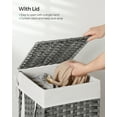 thumbnail image 2 of SONGMICS Laundry Hamper with Lid, 17.2 Gallon (65 L) Synthetic Rattan Clothes Laundry Basket with Lid and Handles, Foldable, Removable Liner, Dove Gray, 2 of 6