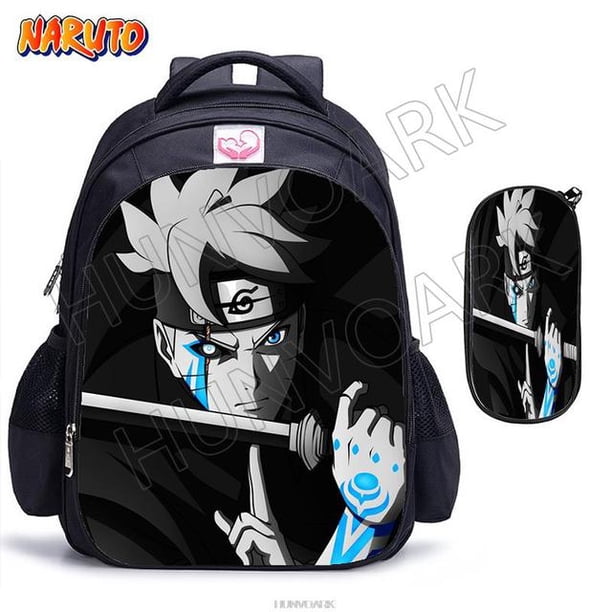 mybagstory - Zaino Naruto garcon - Arancione - Nero - Bambino - Scuola - Scuola - Scuola - Scuola - Scuola - Primaria - Cartella ragazzo - Spalline regolabili - Idea Regalo - 30 cm - trolley - ruote