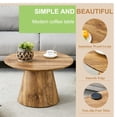 thumbnail image 5 of LUFTUT 25.6" Round Coffee Table, Small-Space Wood Coffee Table with Wide Pedestal Base, 1" Thick Engineered-Wood Top, Farmhouse/Scandi Accent Center Table for Living Room, 300 lb (Oak), 5 of 7