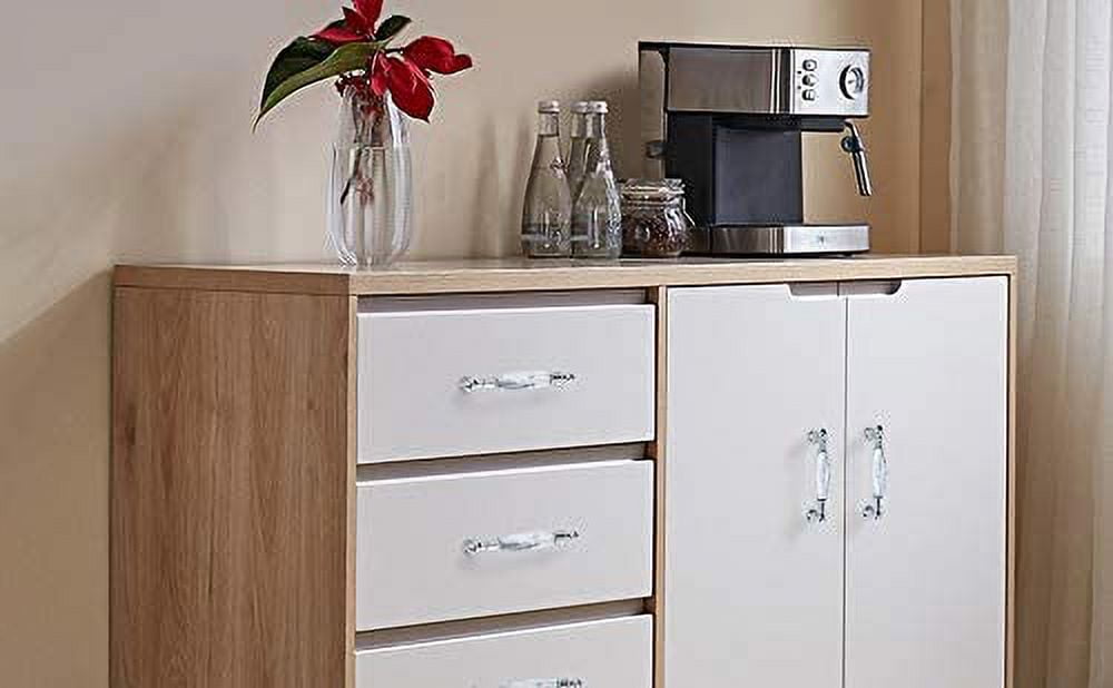 ABPETE Crystal Drawer Pulls Handles 5'' Hole to Hole Clear Glass Cabinet Knobs Pulls Dresser Knob Chrome Metal Silver Modern Cupboard Kitchen Bathroom Knobs (2, 5.0" Hole to Hole)