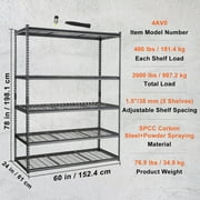 KFFKFF Storage Shelving Unit Garage Storage Rack 5-Tier Adjustable 2000 lbs Load