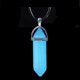 thumbnail image 2 of EeaseMX Collar de 3 piezas con colgante de columna hexagonal fluorescente de piedra luminosa, cadena de cuero con piedra de cristal natural (luz azul, luz verde, luz azul-verde)., 2 of 7