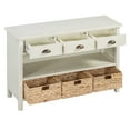 thumbnail image 6 of Glavbiku Vintage Console Table with 3 Drawer & 3 Woven Basket,Accent Side Table for Entryway,White, 6 of 13