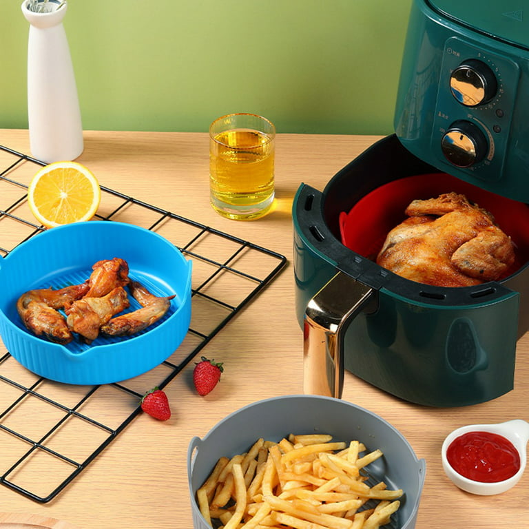 Air Fryer Silicone Pan Air Fryer Oven Pizza Fried Chicken Air Fryer  Accessories Disc Reusable Replacement Grill Pan Accessories